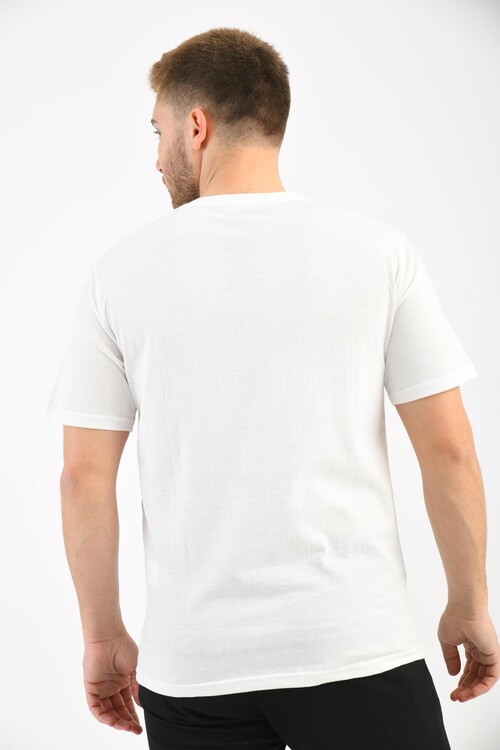 Beyaz Önü Baskı Detaylı T-Shirt