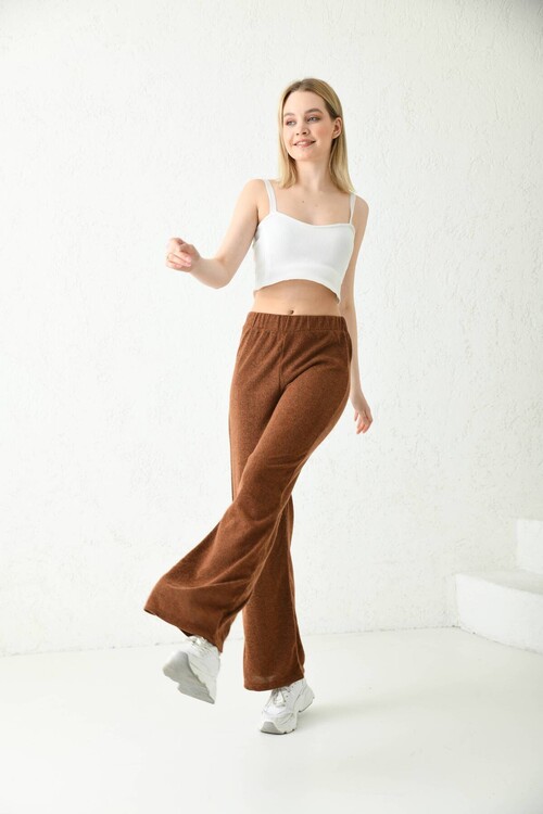 Tile Waist Elastic Straight Leg Sweatpants