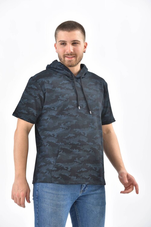 Short sleeve deals camo hoodie