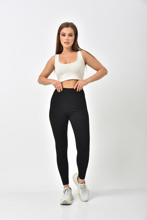  Black High Waist Corduroy Leggings