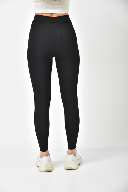  Black High Waist Corduroy Leggings