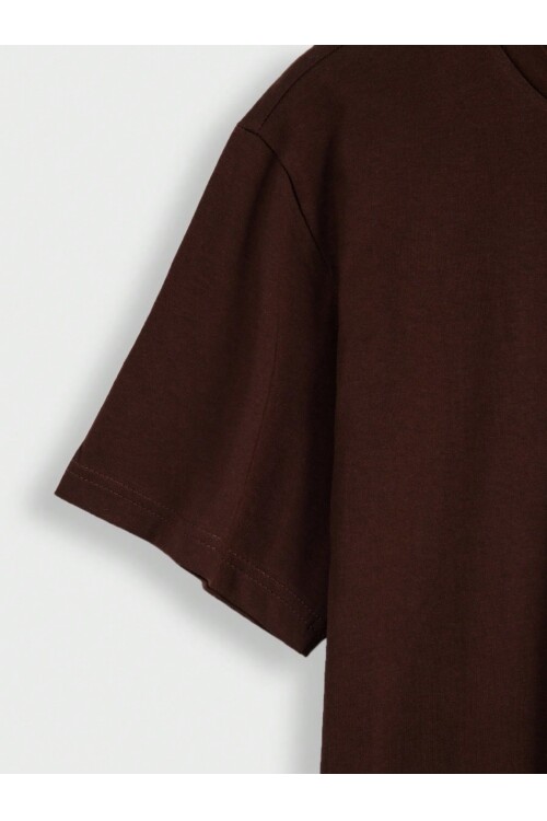 Erkek Kahverengi Bisiklet Yaka Be A Supernova Baskılı T-Shirt