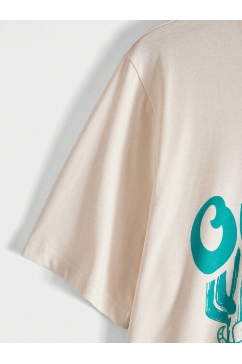 Taş Bisiklet Yaka Önü Optimism Baskılı T-Shirt