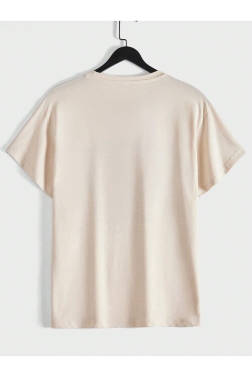 Taş Bisiklet Yaka Önü Optimism Baskılı T-Shirt