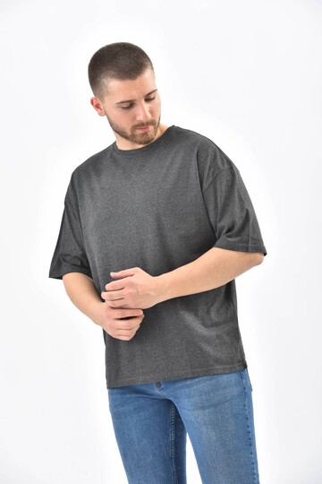 Antrasit Sırt Baskı Detaylı Ksa Kol T-Shirt