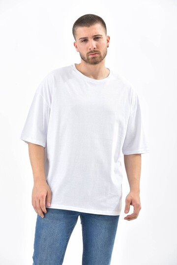 Beyaz Sırt Baskı Detaylı Ksa Kol T-Shirt