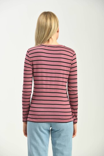 Black Striped Long Sleeve Knitted T-Shirt
