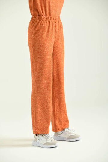 Orange Button Detailed Soft Knitted Sweatpants