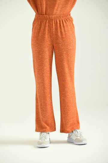 Orange Button Detailed Soft Knitted Sweatpants