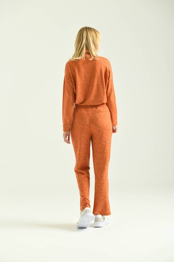Orange Button Detailed Soft Knitted Sweatpants