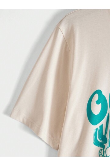 Taş Bisiklet Yaka Önü Optimism Baskılı T-Shirt